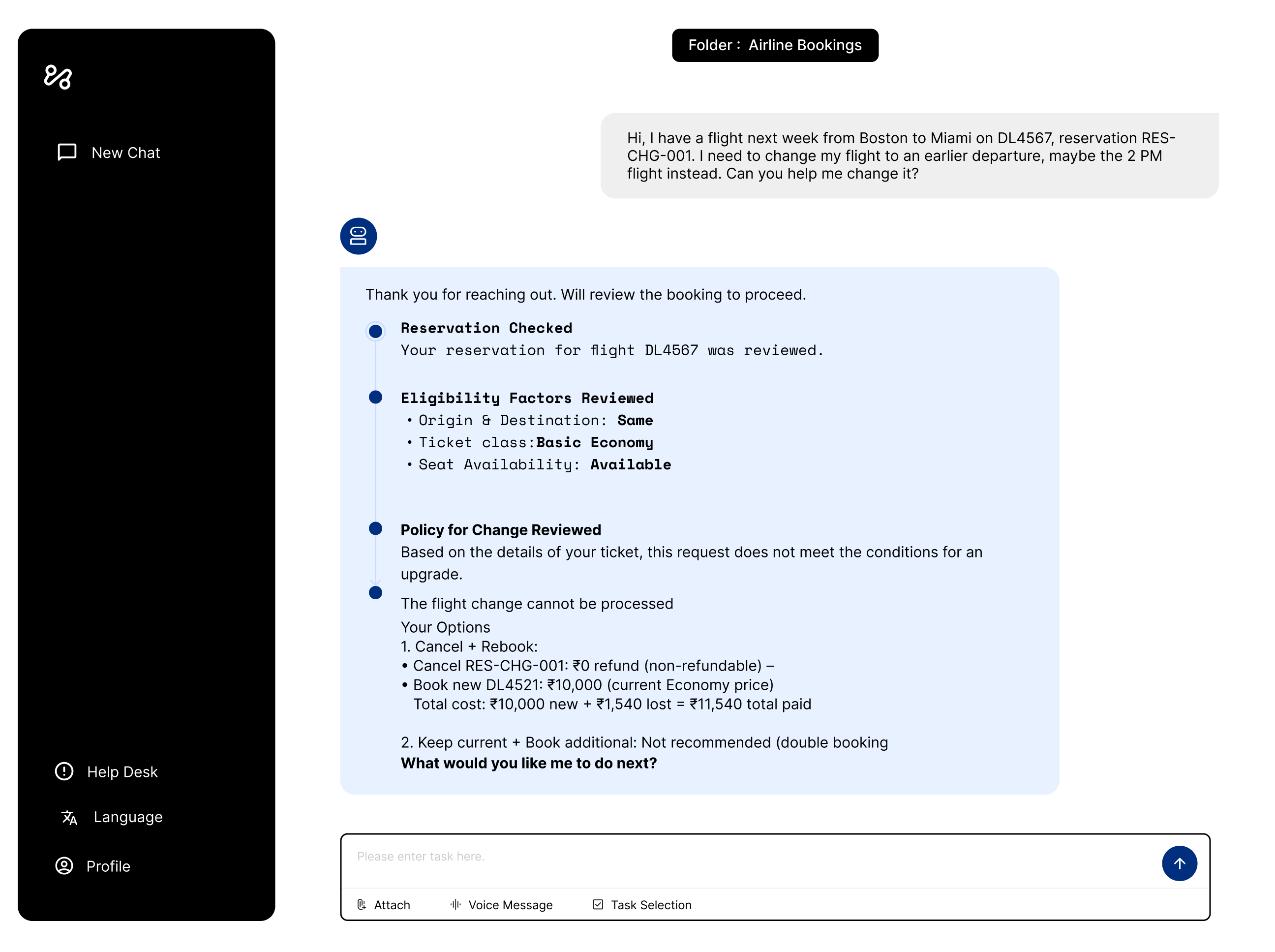 Translucent AI agent interface